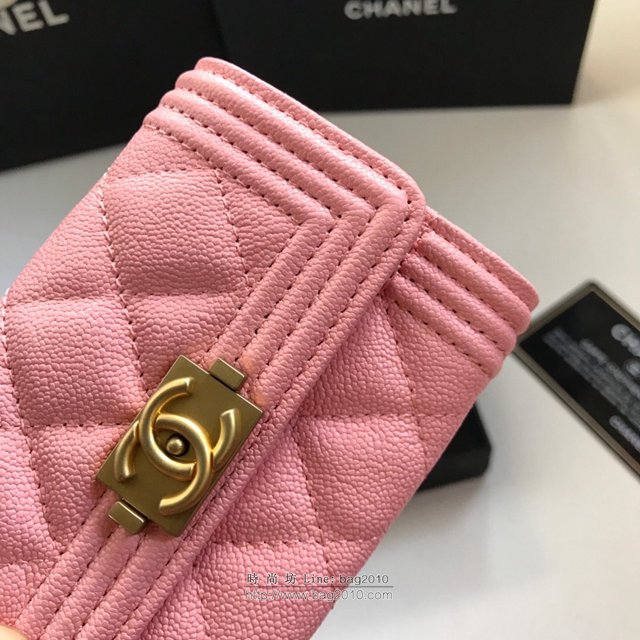 Chanel女包 80603 香奈兒新款leboy小卡包 菱格紋Chanel翻蓋短錢包  djc2986